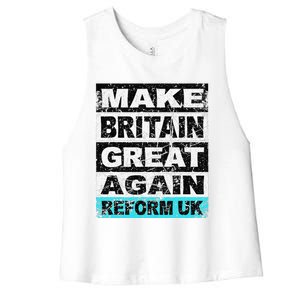 Retro Make Britain Great Again Reform Uk Women's Racerback Cropped Tank