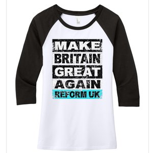 Retro Make Britain Great Again Reform Uk Women's Tri-Blend 3/4-Sleeve Raglan Shirt