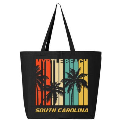 Retro Myrtle Beach South Carolina Palm Trees Vacation 25L Jumbo Tote