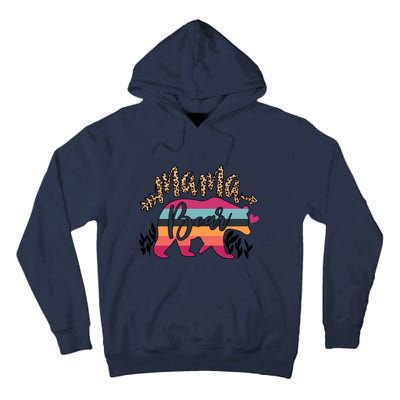 Retro Mama Bear Leopard Gift For Mother's Day Tall Hoodie