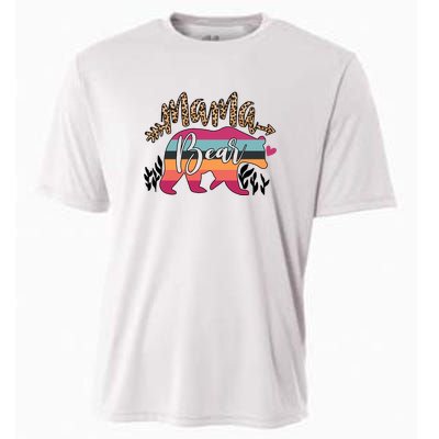 Retro Mama Bear Leopard Gift For Mother's Day Cooling Performance Crew T-Shirt