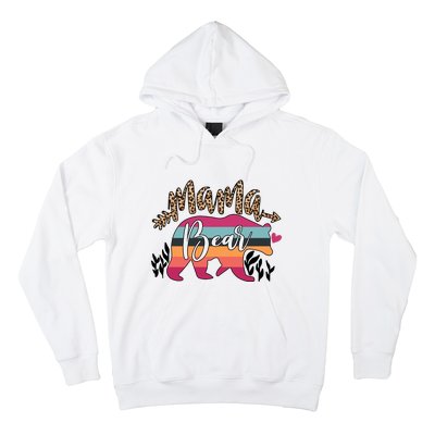 Retro Mama Bear Leopard Gift For Mother's Day Hoodie