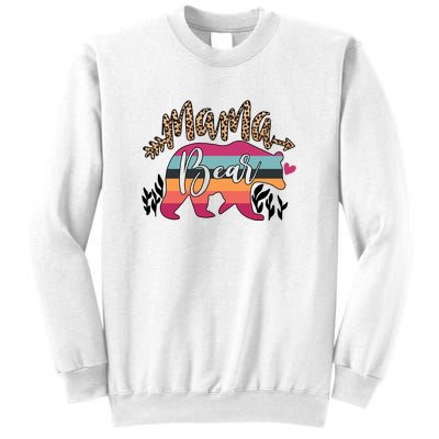 Retro Mama Bear Leopard Gift For Mother's Day Sweatshirt