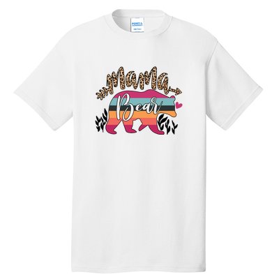 Retro Mama Bear Leopard Gift For Mother's Day Tall T-Shirt