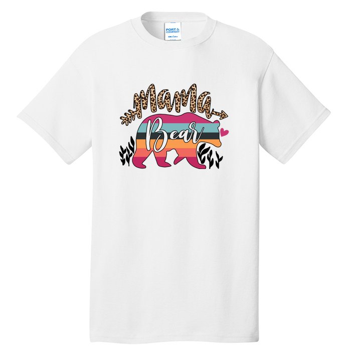 Retro Mama Bear Leopard Gift For Mother's Day Tall T-Shirt