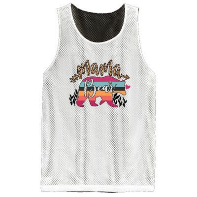 Retro Mama Bear Leopard Gift For Mother's Day Mesh Reversible Basketball Jersey Tank