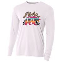 Retro Mama Bear Leopard Gift For Mother's Day Cooling Performance Long Sleeve Crew