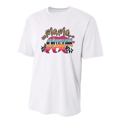 Retro Mama Bear Leopard Gift For Mother's Day Performance Sprint T-Shirt