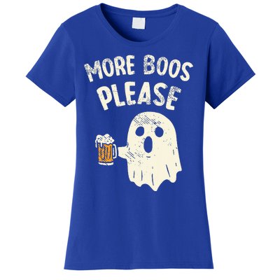 Retro More Boos Please Ghost Beer Halloween Costume Women's T-Shirt