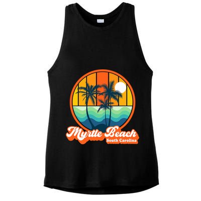 Retro Myrtle Beach South Carolina Summer 90s Beach Souvenirs Ladies PosiCharge Tri-Blend Wicking Tank