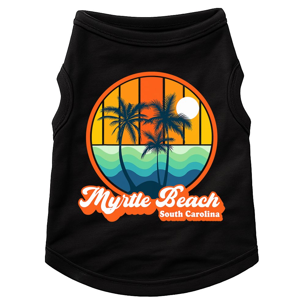 Retro Myrtle Beach South Carolina Summer 90s Beach Souvenirs Doggie Tank