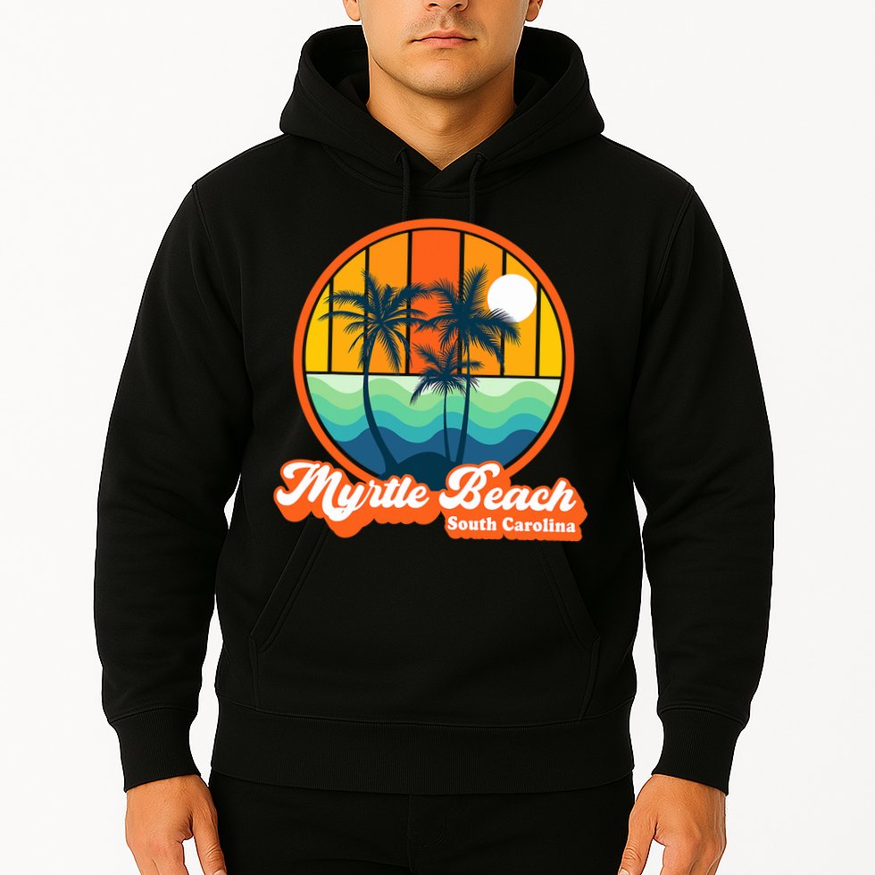 Retro Myrtle Beach South Carolina Summer 90s Beach Souvenirs Hoodie