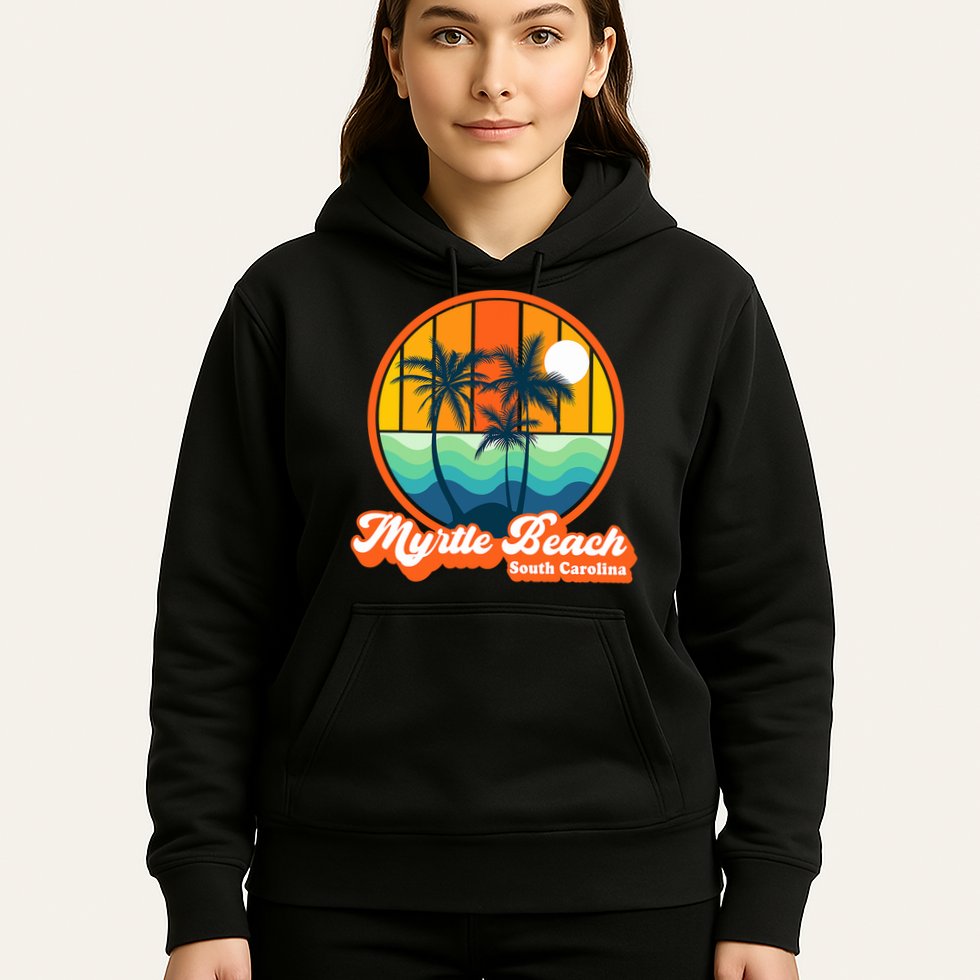 Retro Myrtle Beach South Carolina Summer 90s Beach Souvenirs Hoodie