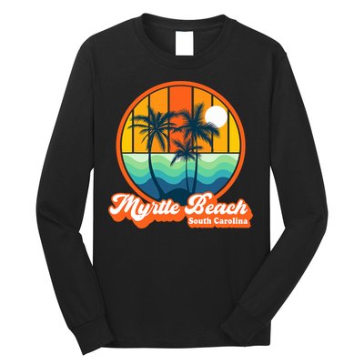 Retro Myrtle Beach South Carolina Summer 90s Beach Souvenirs Long Sleeve Shirt