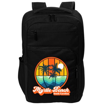 Retro Myrtle Beach South Carolina Summer 90s Beach Souvenirs Impact Tech Backpack