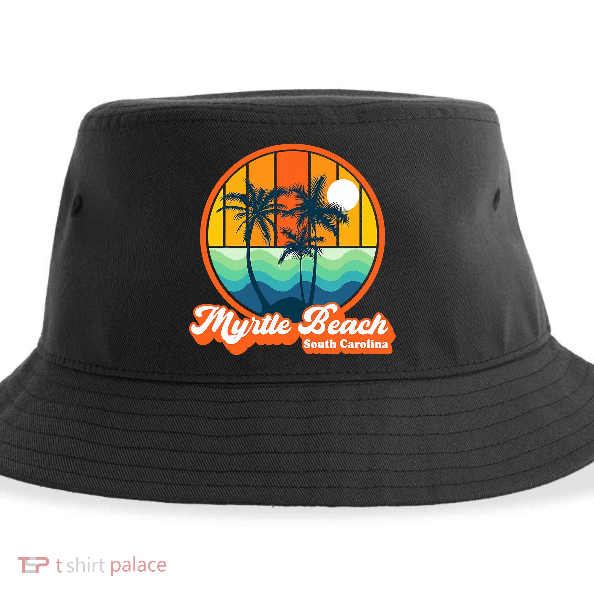 Retro Myrtle Beach South Carolina Summer 90s Beach Souvenirs Sustainable Bucket Hat