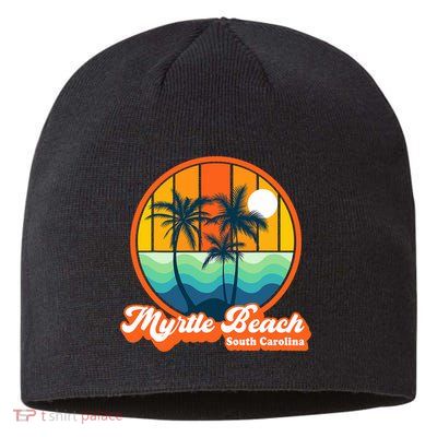 Retro Myrtle Beach South Carolina Summer 90s Beach Souvenirs Sustainable Beanie