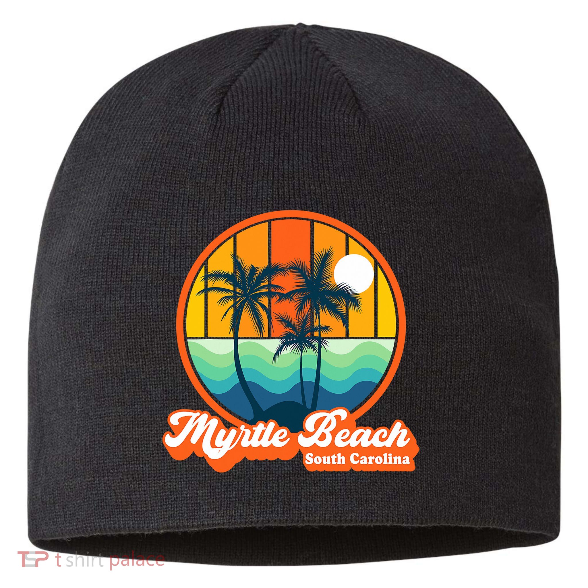Retro Myrtle Beach South Carolina Summer 90s Beach Souvenirs Sustainable Beanie