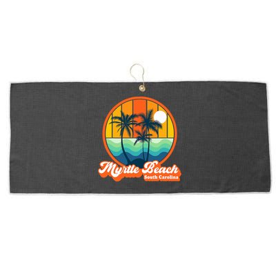 Retro Myrtle Beach South Carolina Summer 90s Beach Souvenirs Large Microfiber Waffle Golf Towel