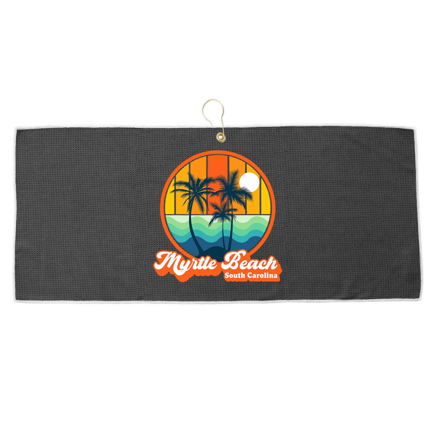 Retro Myrtle Beach South Carolina Summer 90s Beach Souvenirs Large Microfiber Waffle Golf Towel