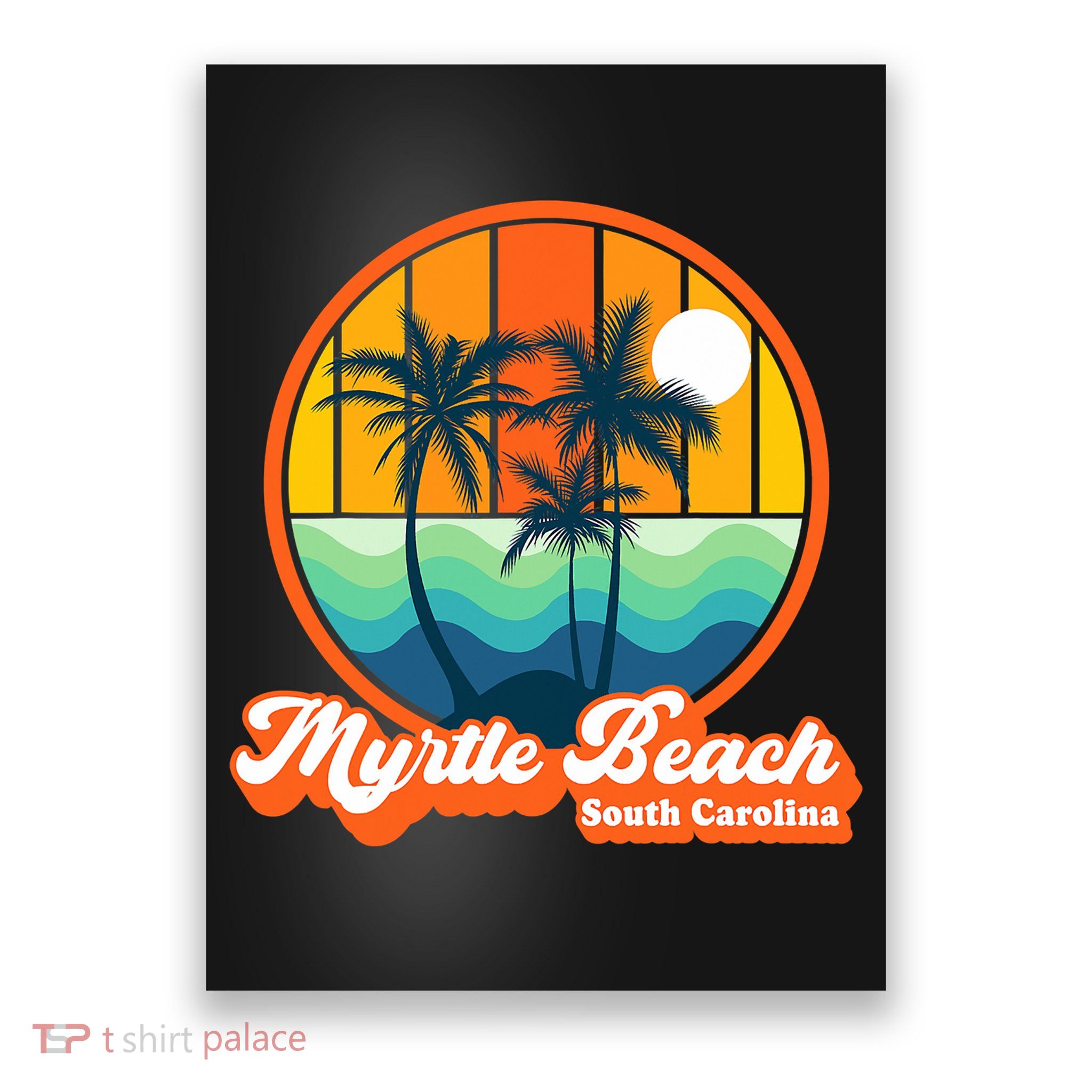 Retro Myrtle Beach South Carolina Summer 90s Beach Souvenirs Poster