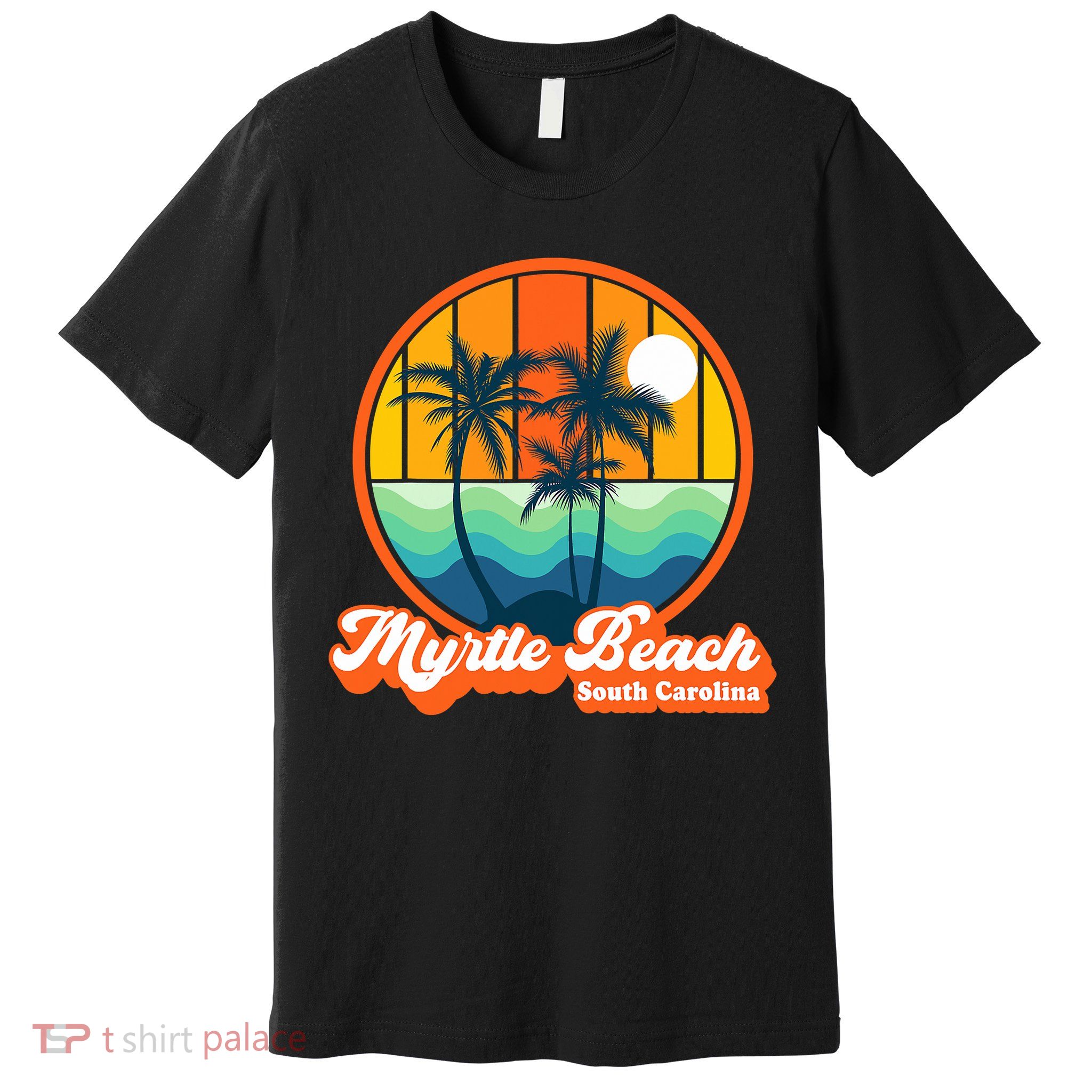 Retro Myrtle Beach South Carolina Summer 90s Beach Souvenirs Premium T-Shirt