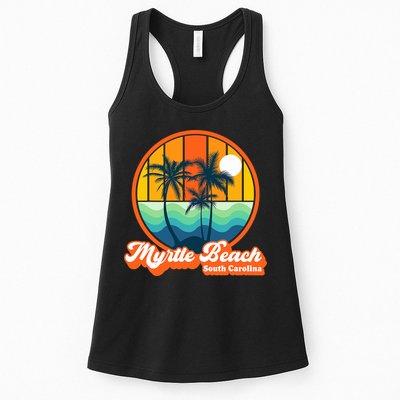 Retro Myrtle Beach South Carolina Summer 90s Beach Souvenirs Womens Tank Top