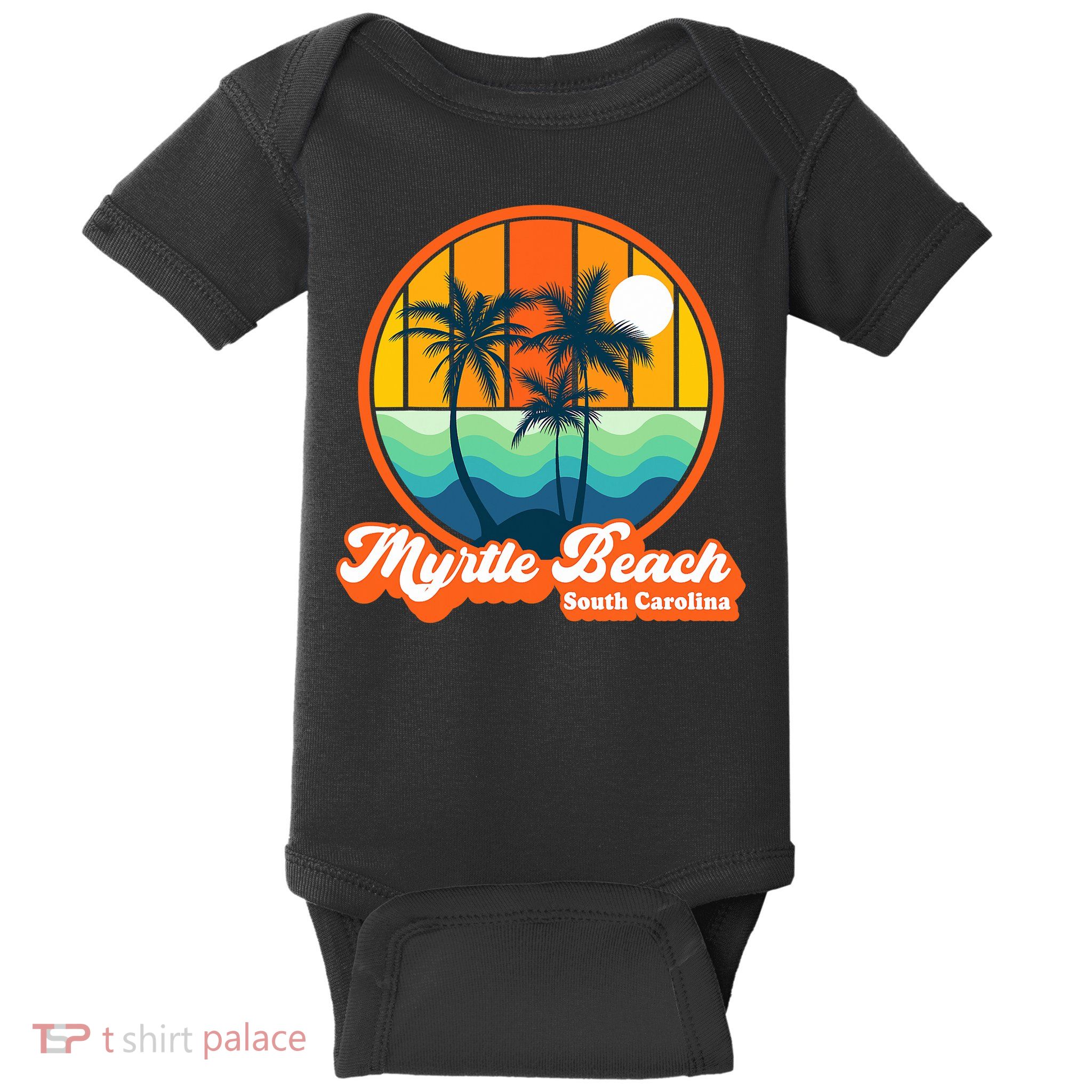 Retro Myrtle Beach South Carolina Summer 90s Beach Souvenirs Baby Bodysuit