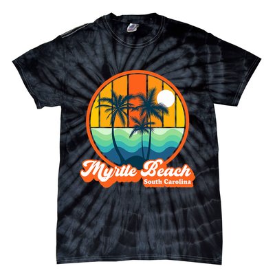Retro Myrtle Beach South Carolina Summer 90s Beach Souvenirs Tie-Dye T-Shirt