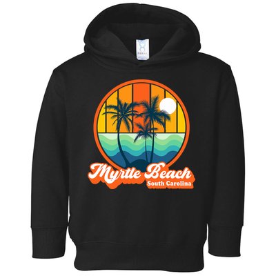 Retro Myrtle Beach South Carolina Summer 90s Beach Souvenirs Toddler Hoodie