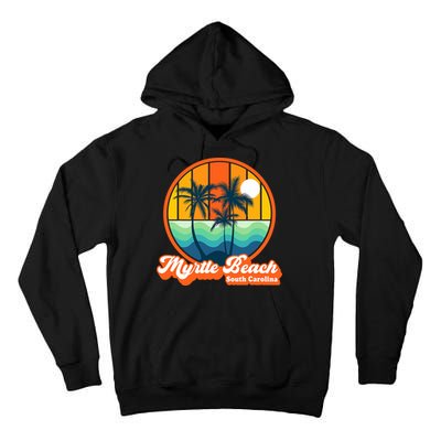 Retro Myrtle Beach South Carolina Summer 90s Beach Souvenirs Tall Hoodie