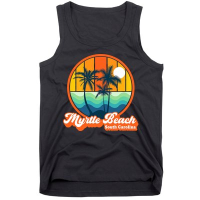 Retro Myrtle Beach South Carolina Summer 90s Beach Souvenirs Tank Top