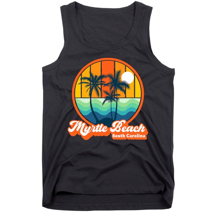 Retro Myrtle Beach South Carolina Summer 90s Beach Souvenirs Tank Top