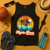 Retro Myrtle Beach South Carolina Summer 90s Beach Souvenirs Tank Top