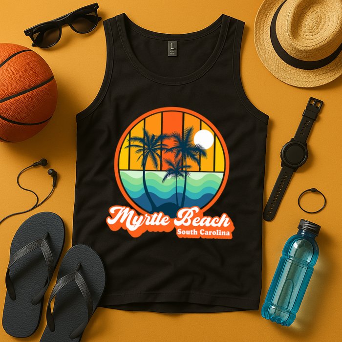 Retro Myrtle Beach South Carolina Summer 90s Beach Souvenirs Tank Top