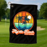 Retro Myrtle Beach South Carolina Summer 90s Beach Souvenirs Golf Towel
