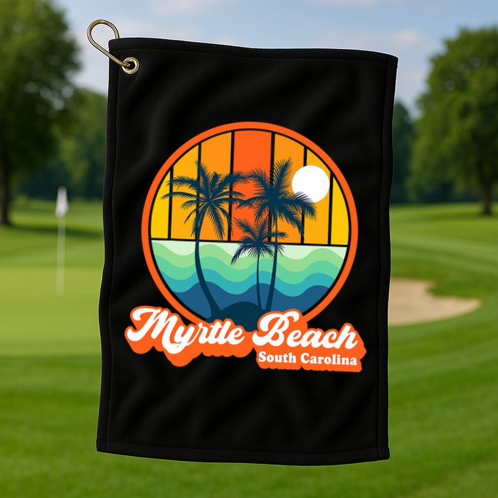 Retro Myrtle Beach South Carolina Summer 90s Beach Souvenirs Golf Towel