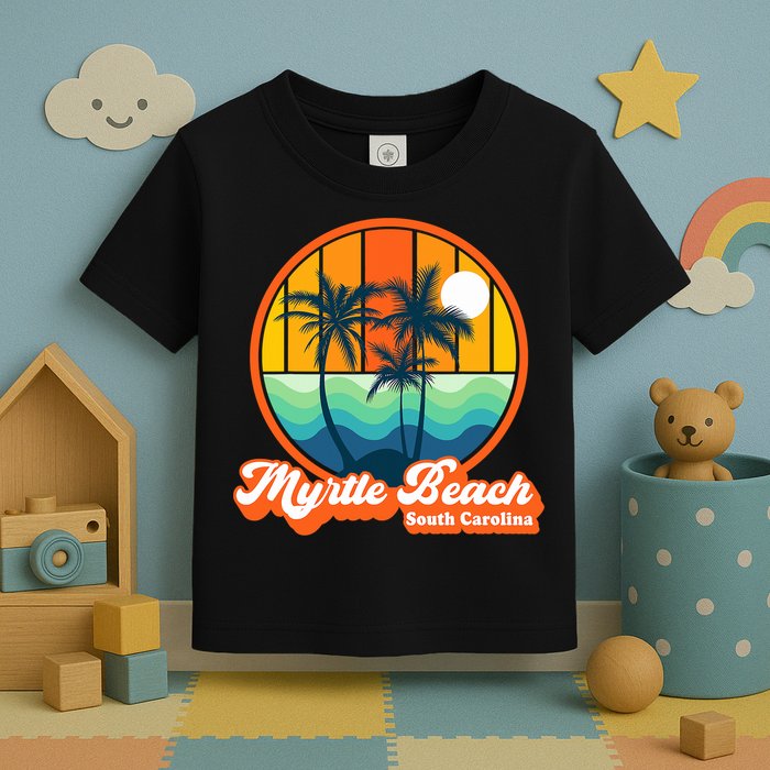 Retro Myrtle Beach South Carolina Summer 90s Beach Souvenirs Toddler T-Shirt