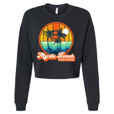 Retro Myrtle Beach South Carolina Summer 90s Beach Souvenirs Cropped Pullover Crew
