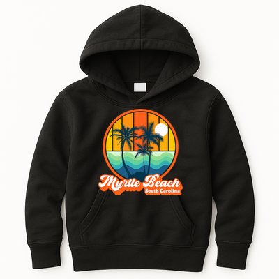 Retro Myrtle Beach South Carolina Summer 90s Beach Souvenirs Kids Hoodie