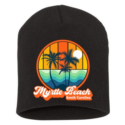 Retro Myrtle Beach South Carolina Summer 90s Beach Souvenirs Short Acrylic Beanie