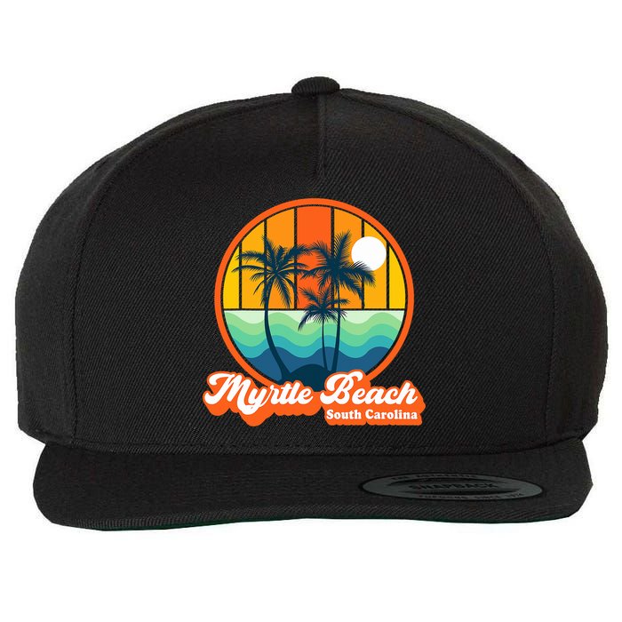 Retro Myrtle Beach South Carolina Summer 90s Beach Souvenirs Wool Snapback Cap