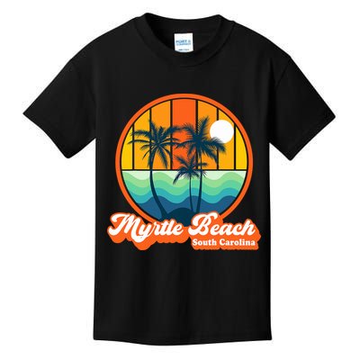 Retro Myrtle Beach South Carolina Summer 90s Beach Souvenirs Kids T-Shirt