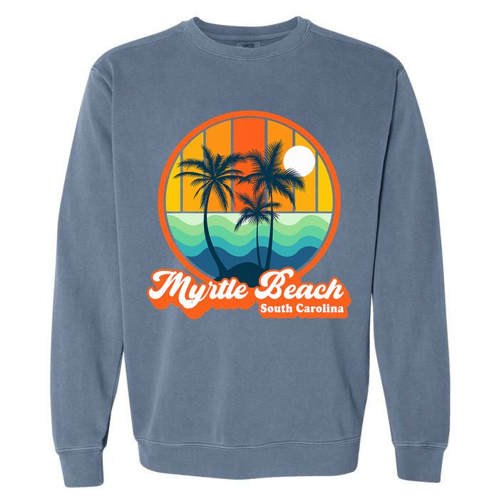 Retro Myrtle Beach South Carolina Summer 90s Beach Souvenirs Garment-Dyed Sweatshirt
