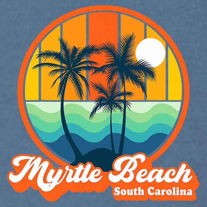 Retro Myrtle Beach South Carolina Summer 90s Beach Souvenirs Garment-Dyed Sweatshirt