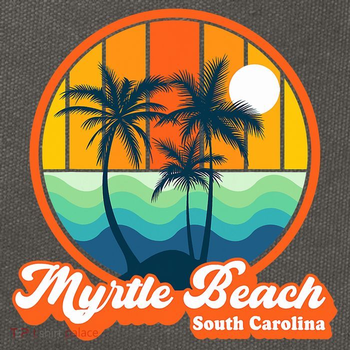 Retro Myrtle Beach South Carolina Summer 90s Beach Souvenirs Cotton Canvas Backpack
