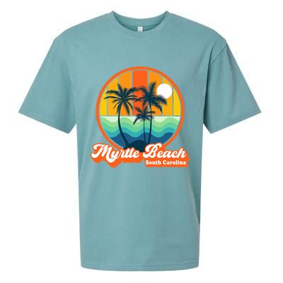 Retro Myrtle Beach South Carolina Summer 90s Beach Souvenirs Sueded Cloud Jersey T-Shirt