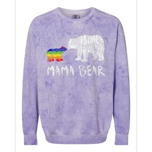 Rainbow Mama Bear Always Forever Love Support Pride Lgbtq Colorblast Crewneck Sweatshirt