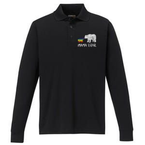 Rainbow Mama Bear Always Forever Love Support Pride Lgbtq Performance Long Sleeve Polo