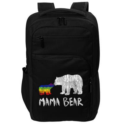 Rainbow Mama Bear Always Forever Love Support Pride Lgbtq Impact Tech Backpack